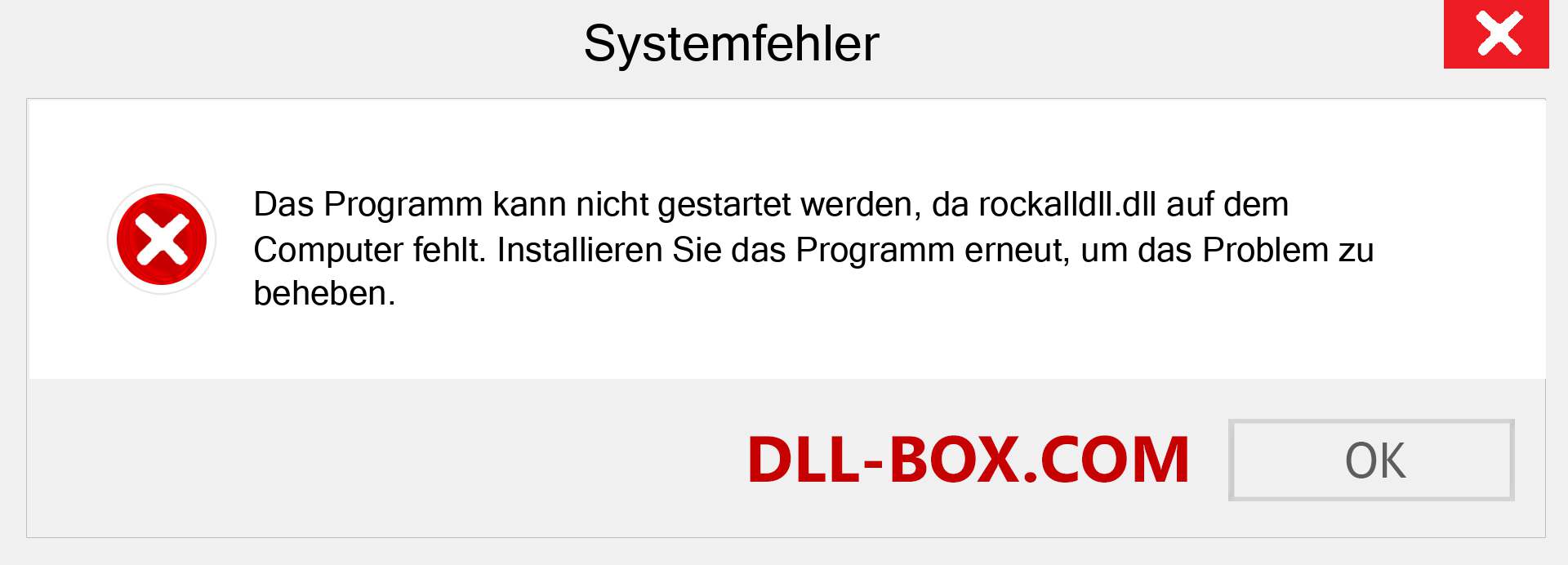 rockalldll.dll-Datei fehlt?. Download für Windows 7, 8, 10 - Fix rockalldll dll Missing Error unter Windows, Fotos, Bildern